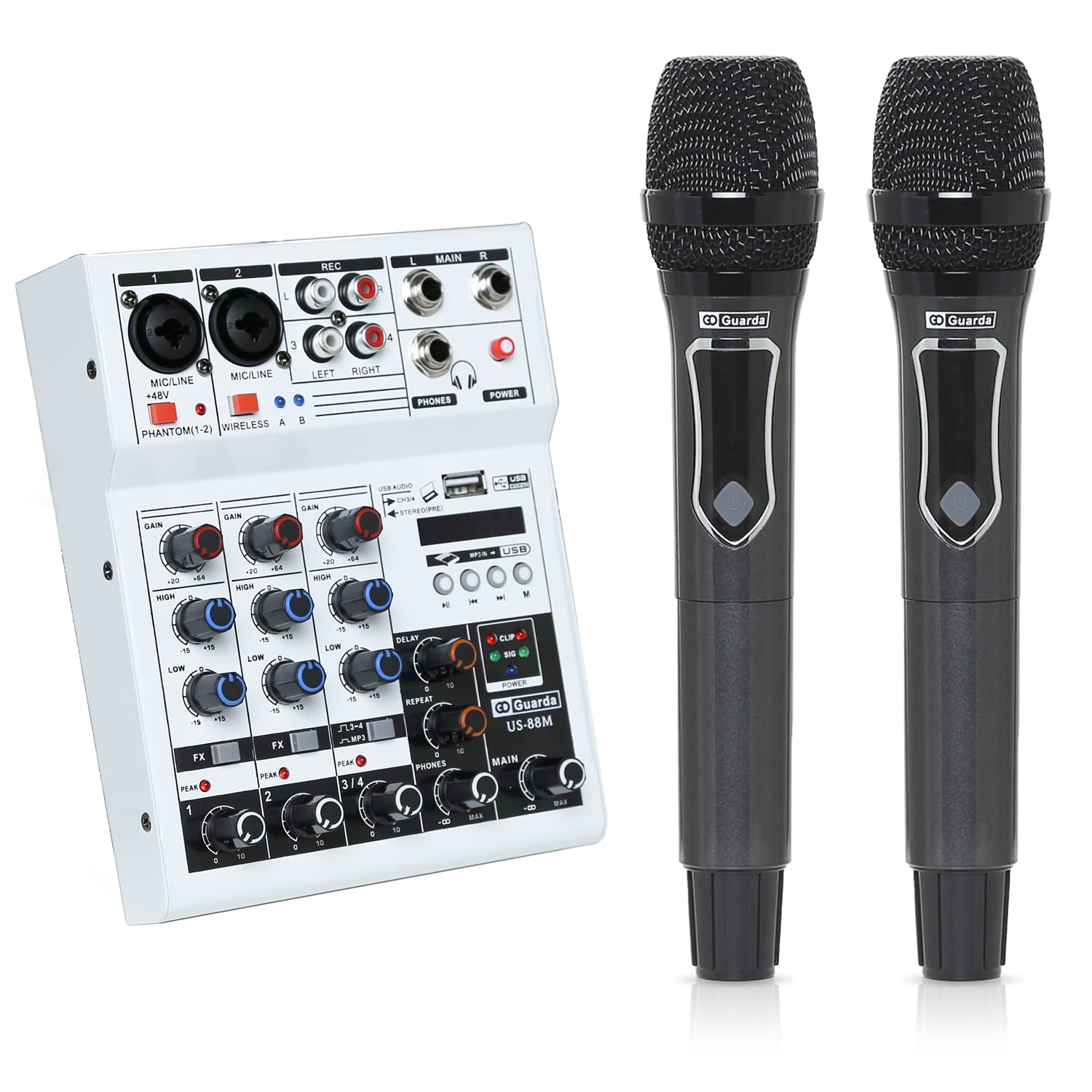 MIC GERONIMO 4枚セット Amazon.com: Professional Audio Mixer with Dual Wireless